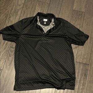 Greg Norman Black Men's Polo/Golf shirt with Subtle Dots